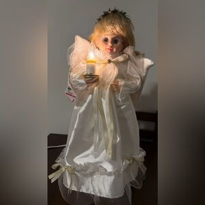 Telco Motionettes Christmas Angel 24 Inch Tall Moving Lighted Candle - With Tag